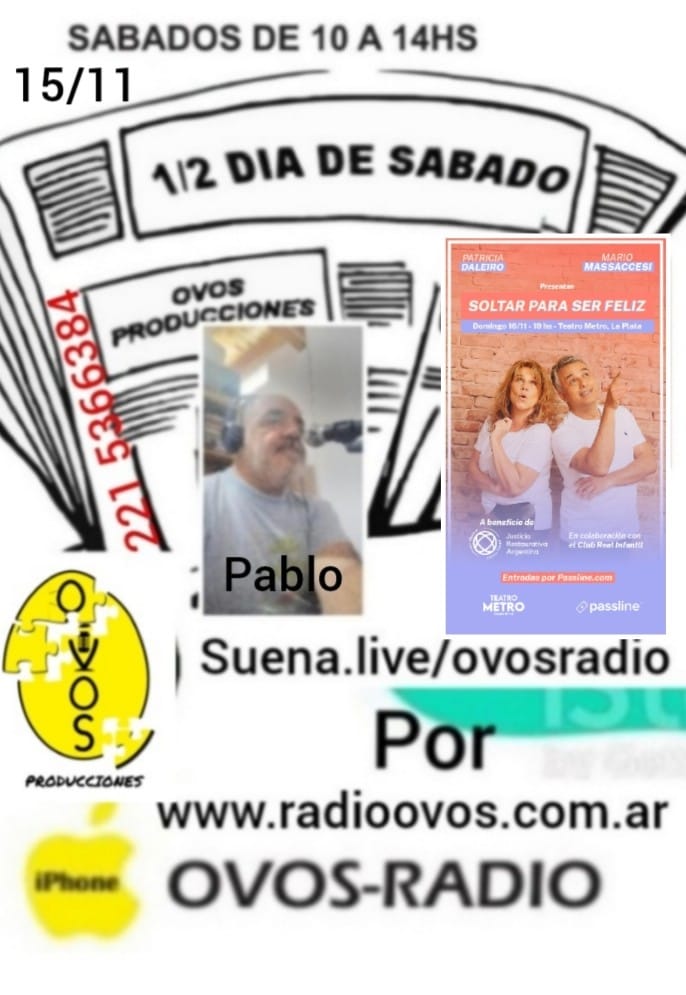 Seguimos con medio dia de sabado con SOLTAR PARA SER FELIZ !!!!!!!