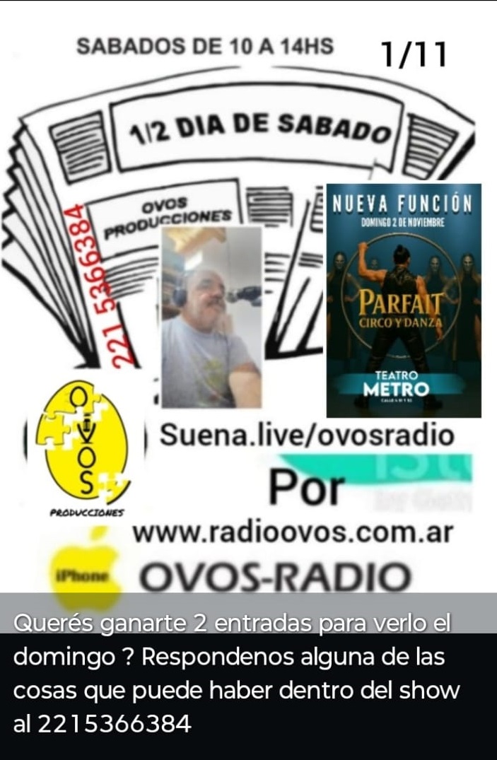 Este sábado en 1/2 dia de SABADO