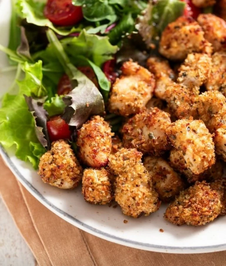 Bocaditos de pollo crocantes y muy f&aacute;ciles, en freidora de aire